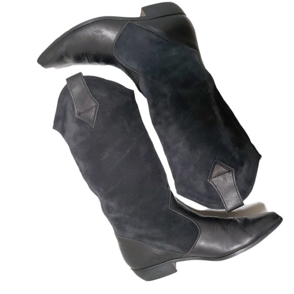 What's What Black Suede Mid Calf Boot Style Rowdy - Picture 8 of 15